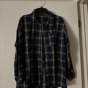 Cotton On Navy and White Checkered Shirt